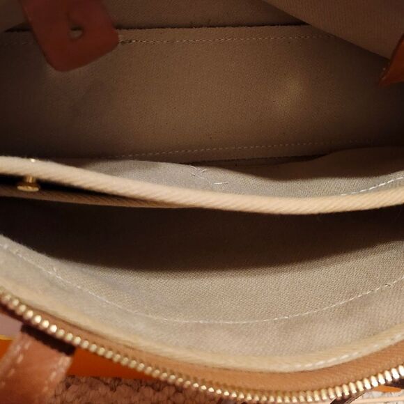 Vtg. Mint  Dooney & Bourke Signature Logo Brn/Tan Canvas w/Leather Trim Handbag - Picture 10 of 16